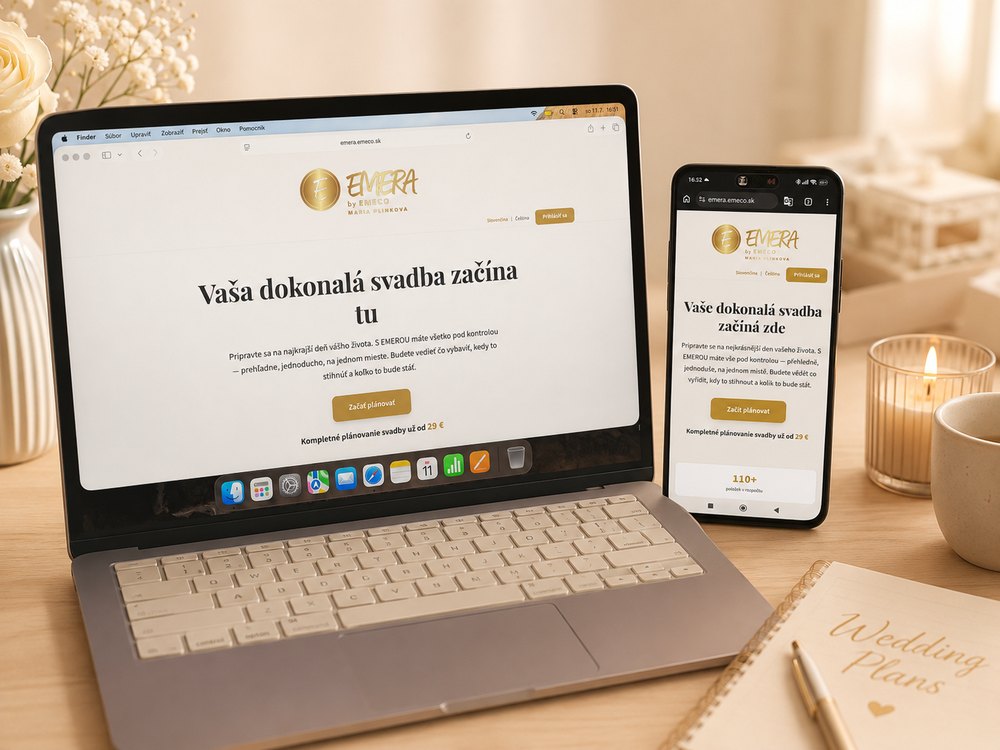 EMERA digitálny sprievodca na notebooku a v mobile